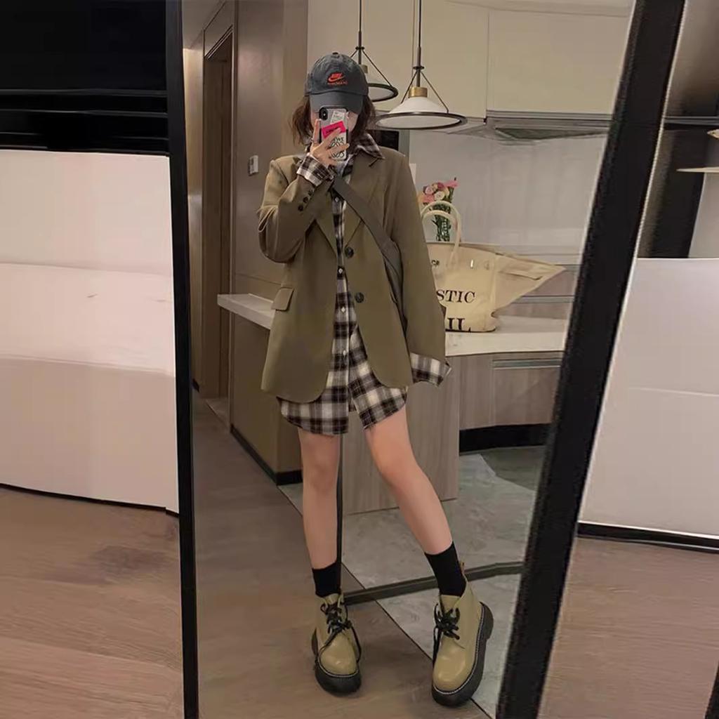 Korean Style Blazer for Women Spring and Autumn New Style Small College Style Loose Casual Temperament Small Suit