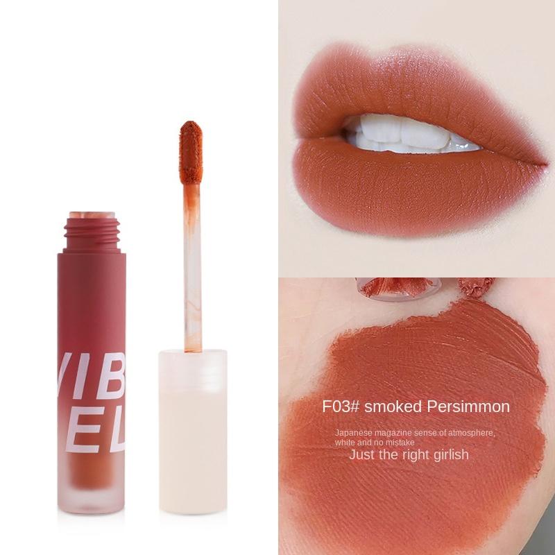 VIBELY Fumo Leggero Opaco Velluto Opaco Lip Slush Impermeabile Lunga Durata Lucidalabbra Bianco