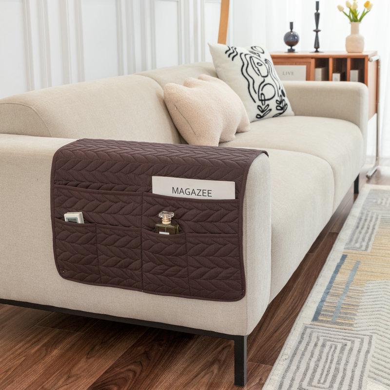 Uniwersalna ultradźwiękowo wytłaczana podkładka podłokietnika z miejscem do przechowywania na sofy nowoczesne minimalistyczne na każdą porę roku