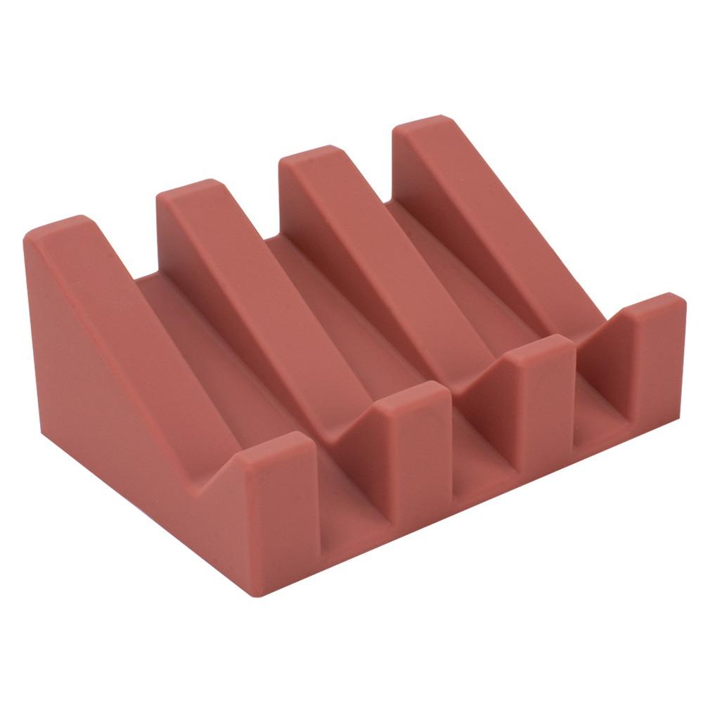 2PCS Silicone Soap Dish Built-in Drain Lip Self-Draining Soap Storage Holder Countertop Organizer Easy Cleaning Sink Tray