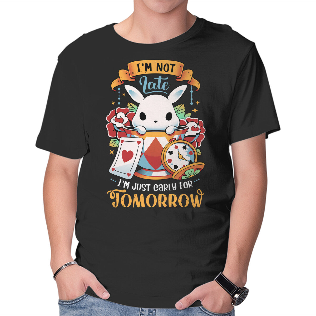 Unisex Crew Neck T-Shirt Wondrous Rabbit Graphic Short Sleeve Casual Tee XL