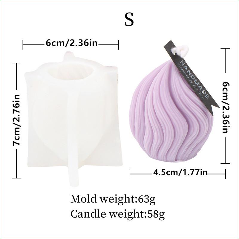 

3D Geometry Peach Shape Irregular Stripes Wave Candle Silicone Mold DIY Onion Shape Spiral Twist Soap Moulds Home Art Decor