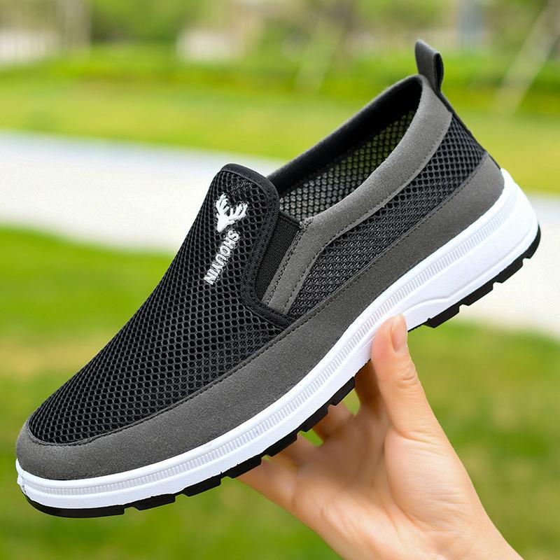 

Summer new old Beijing cloth shoes men s shoes casual and comfortable one-pedal walking shoes hollow breathable casual shoes 39