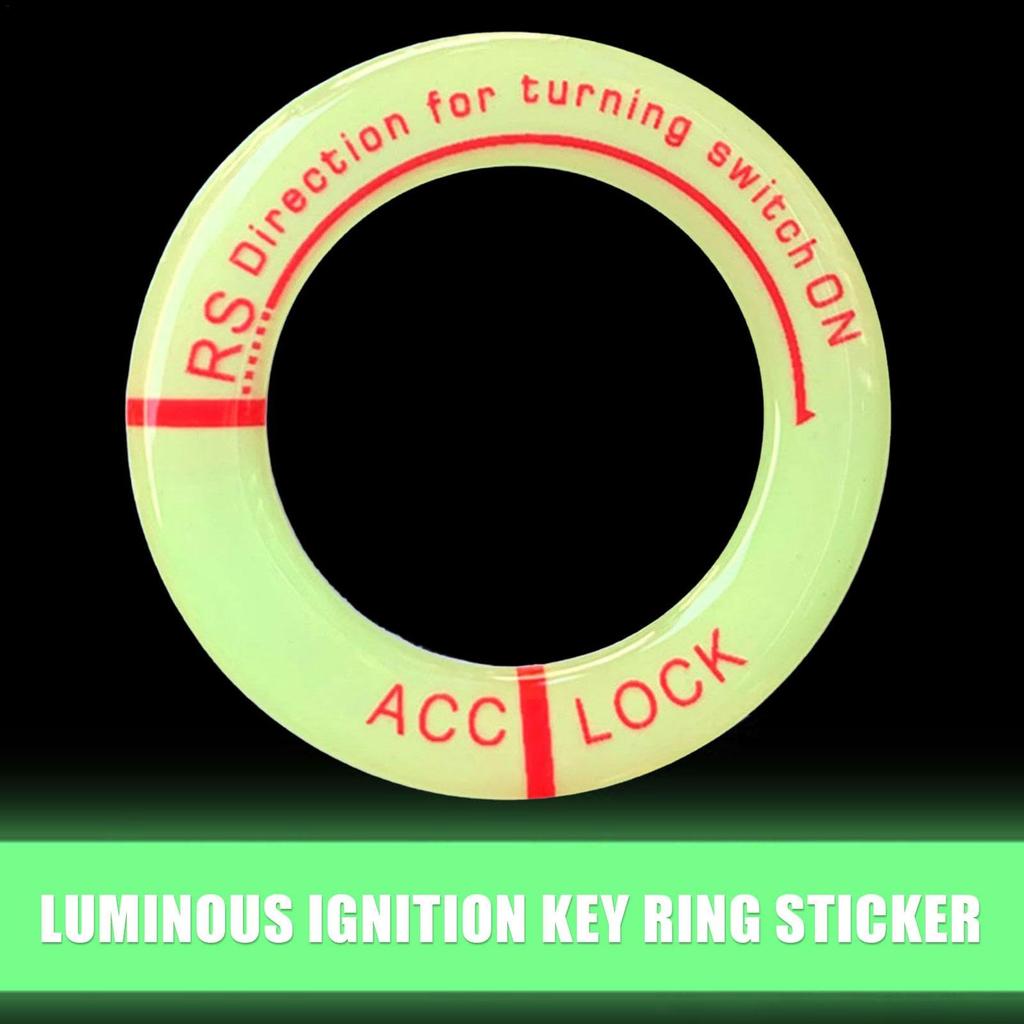 Luminous Ignition Key Ring - Fluorescent Luminous Switch, Engine Start Cover Keyhole | Bright