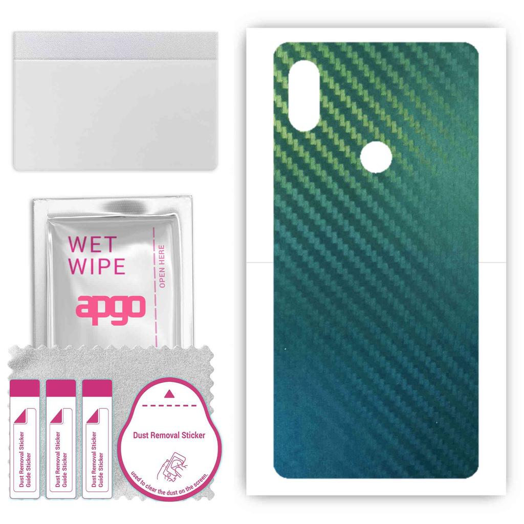 apgo Sticker de protecție pentru spate compatibil cu Xiaomi Redmi S2 (Redmi Y2), Film de ambalare, folie, vinil - Model Carbon Chameleon CAKA1