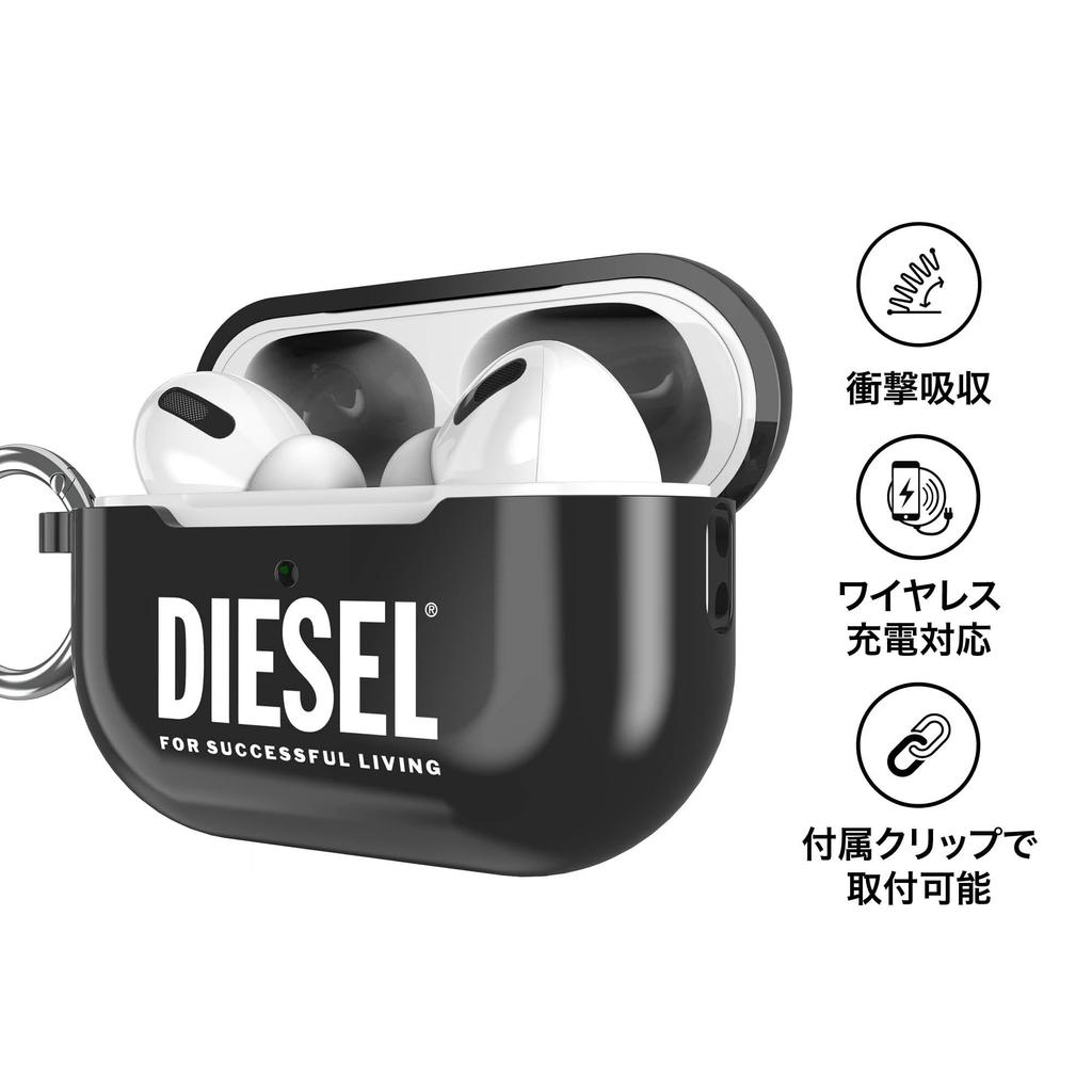 DIESEL AirPods Pro 2 Pro Stylish TPU Cover with Brand Protective AirPods Pro Generation Case/AirPods Case, Logo, (Diesel 1st/2nd Case, Black)