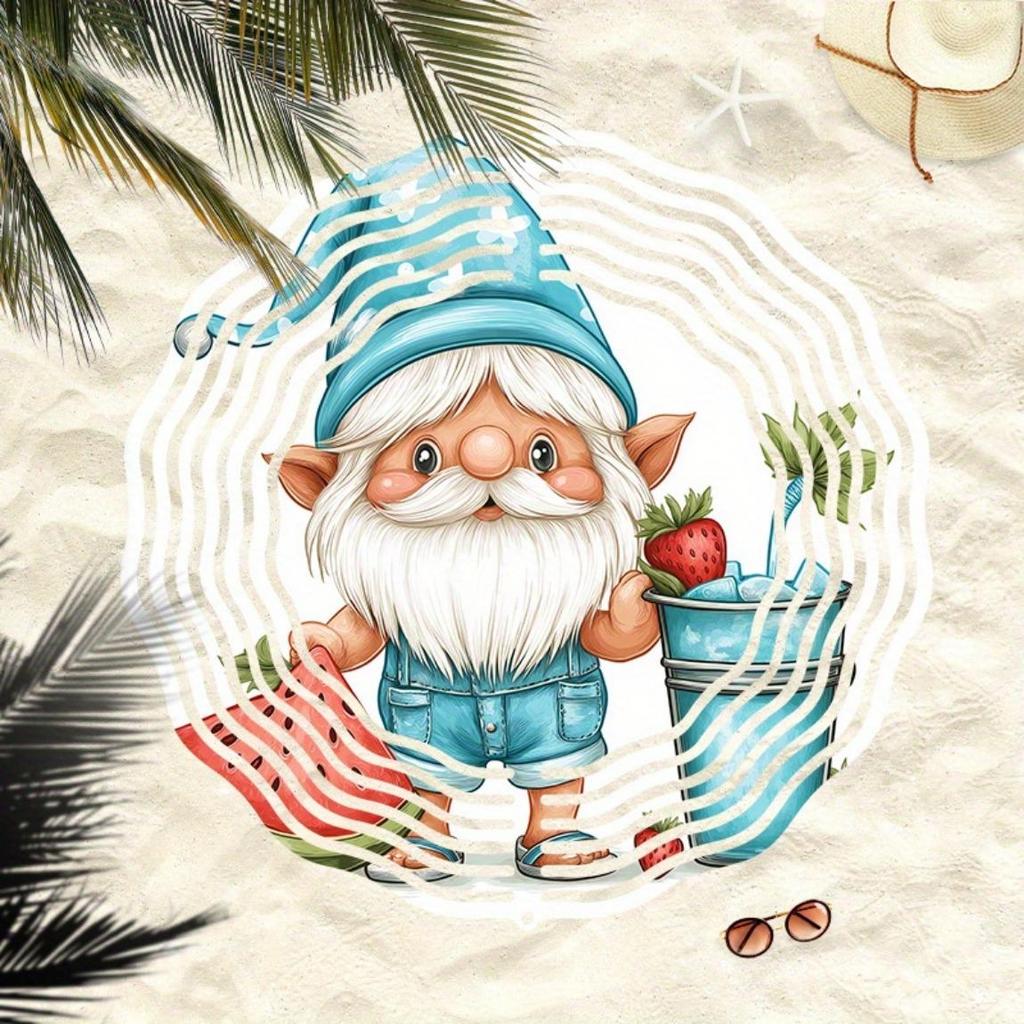 Sommer Elfe Windspiel Glockenspiel Outdoor Gartendeko mit Wichtel Design Langlebiges Metall Hängend Drehbar für Terrasse Hof Thanksgiving Saisonale Dekoration