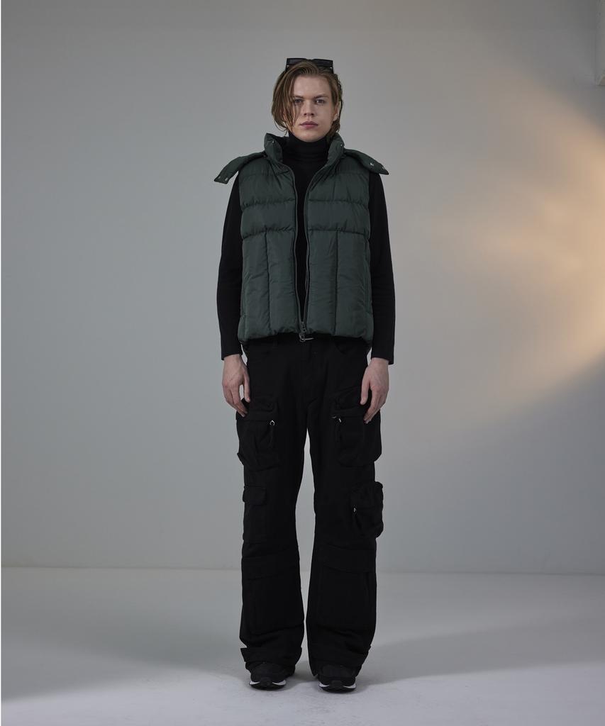 Standarderror 87-Stan022 Essential 2-Way Detachable Hooded Padded Vest Deep Green