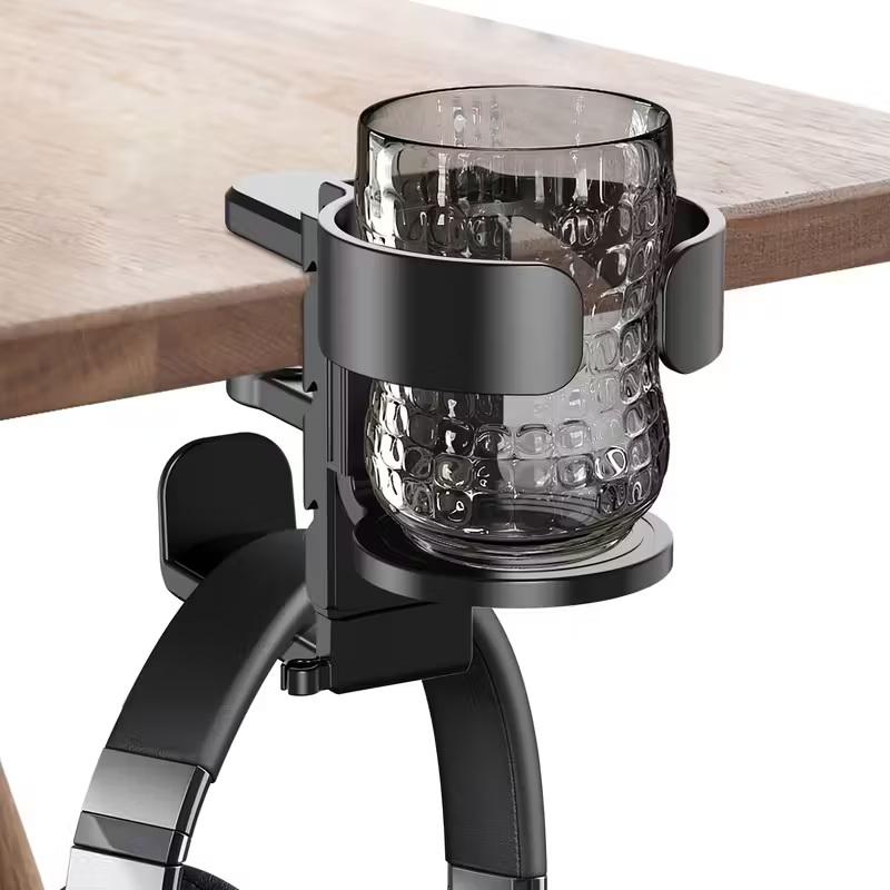 2-In-1 Desktop Cup Holder And Headphone Stand, Made Of Sturdy Abs Material, Gaming Headphone Stand And Cup Holder