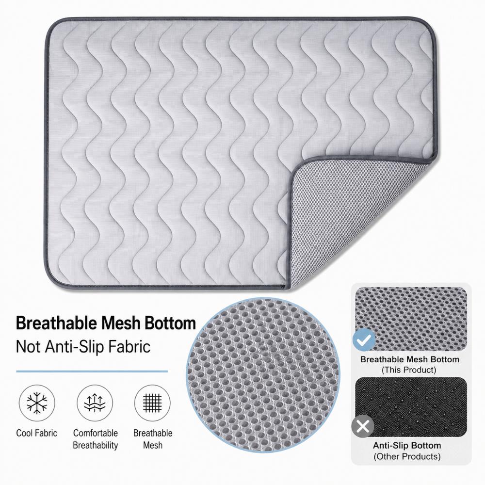 Tapis de Refroidissement pour Chat Chien en Soie Glacée Respirant Coussin de Couchage Durable Tapis de Glace Couvertures Fourniture pour Animaux