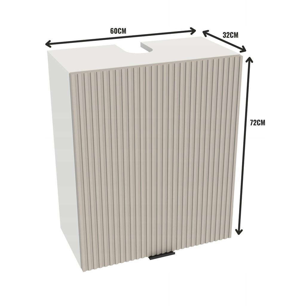 Upper Kitchen Cabinet 60/72 Vigo White Grooved Front Cashmere Matte