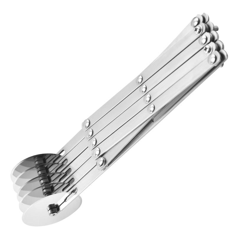 Stainless Steel Multifunctional Retractable Multi-wheel Roller Knife Fried Dough Stick Pizza Cake Maker Slicing Knife