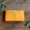 LITSTA Combination Color Business Card Holder Wide Gusset Plenty Italian Leather Yellow YELLOW (pueblo)
