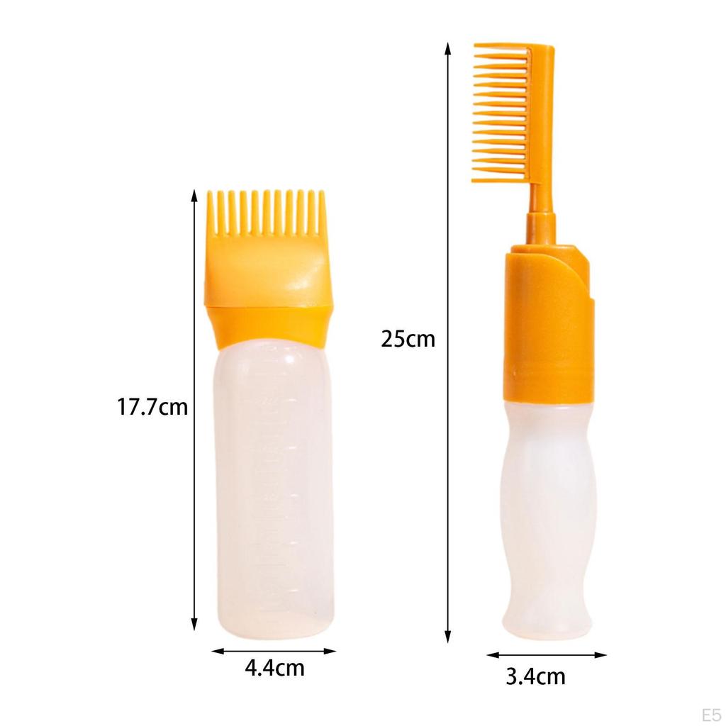 2 Pieces Comb Bottle Hair Oil Brush 120ml Refillable Dye