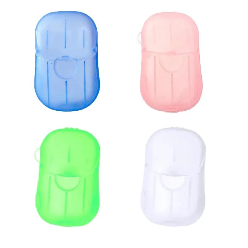 1/6Pcs Portable Soap Paper Disposable Travel Case Mini Cleaning Soaps for Washing Cleaning Hand for Outdoor Camping Hiking