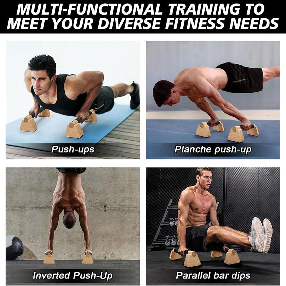 Barre per Push-up in Legno, Per Allenamento a Casa Parallele Push-up Stand Attrezzatura per Esercizi Blocchi per Handstand per Uomini e Donne