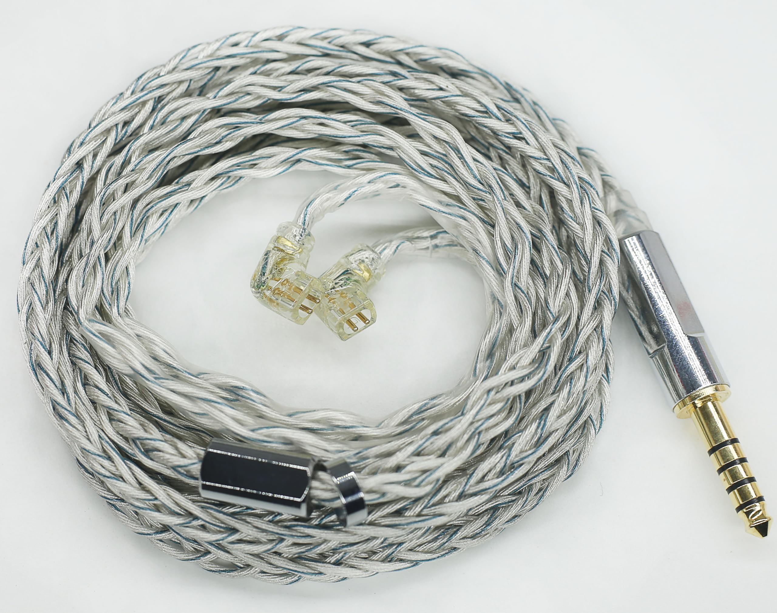 

Single Crystal Copper Silver Plated Earphone Upgrade Cable 8 Core Chinese QDC Earphone Replacement Cable [JSHiFi-Zeus] QDC4.4mm Re-Cable 4.4mm