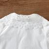 Kids School Shirt for Girl Blouse Cotton Lace Collar White Short Sleeve Tops Summer Children Clothing