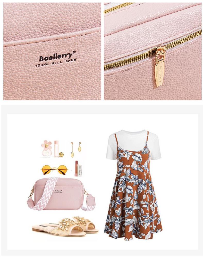 Damska torba crossbody o dużej pojemności - Wzór liczi, Jednolity kolor, Wszechstronna mini torebka na telefon