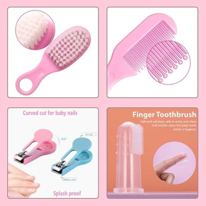 6/10 Stück/Set Baby Gesundheitspflege-Set Kinder Nagel Haar Gesundheitspflege Pflegebürste Nagelknipser Beißring Zahnbürste Baby Grundausstattung