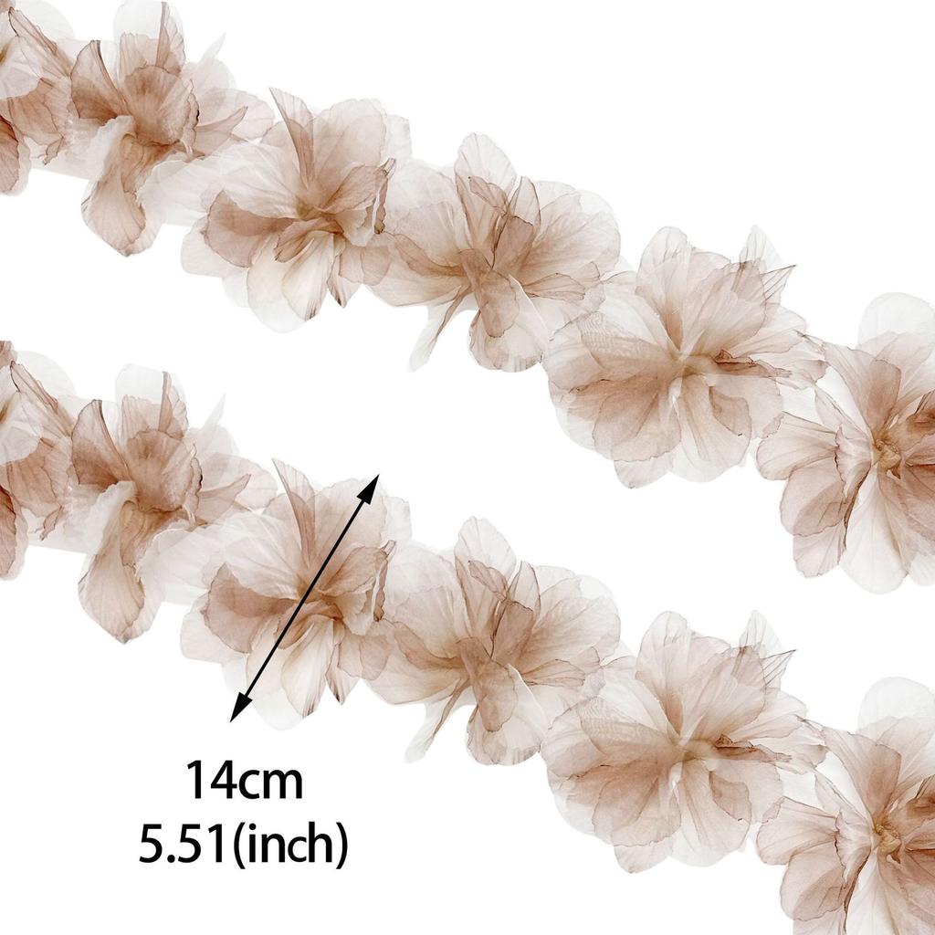 Colorful Gradual Change Gauze Three-Dimensional Flower Clothing With Shoes, Hats, Bags, Children'S Clothing Accessories, Decorative Flowers