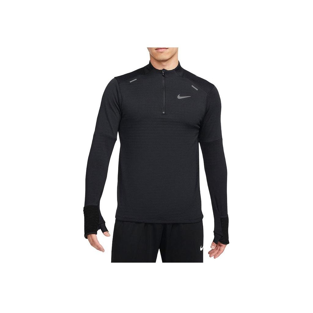Nike Printed Logo Stand Collar Long Sleeve T-Shirt Men Tops Black DD5663-010