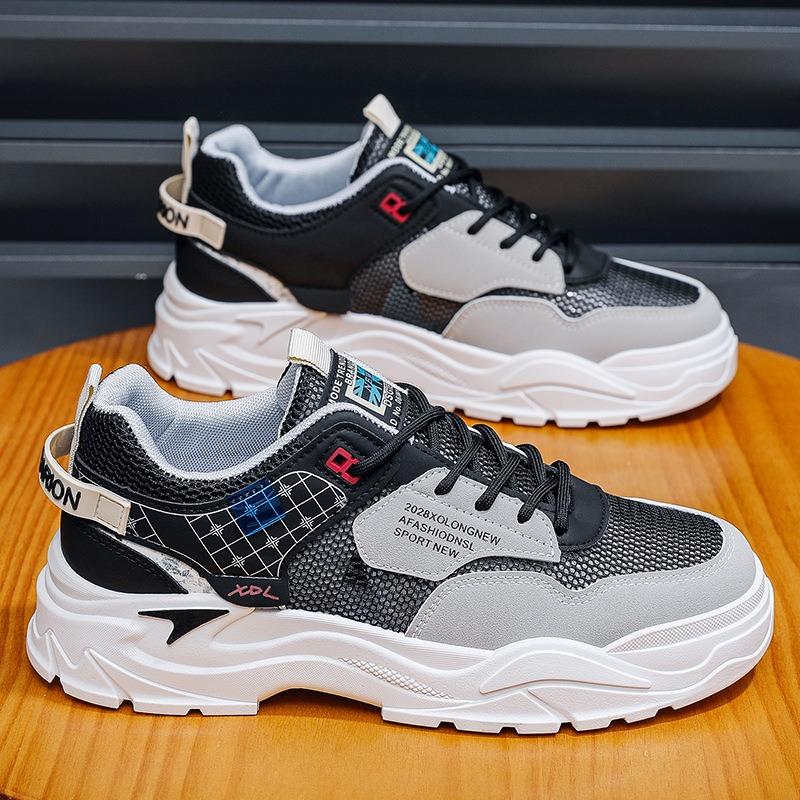 Men Breathable Mesh Hollow Out Thick Sole Casual Sports Chunky Sneakers 39