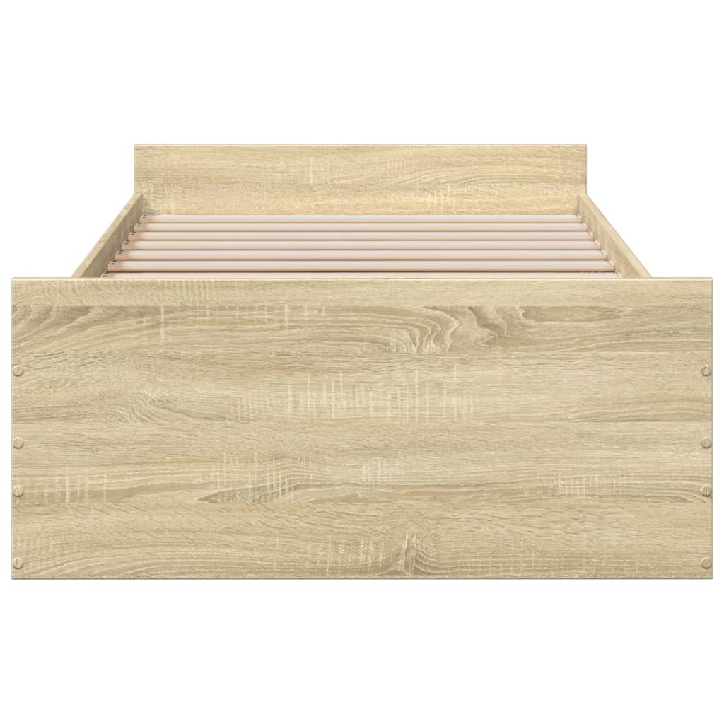 Vidaxl Bed Frame with Drawers, Sonoma Oak, 75X190 Cm