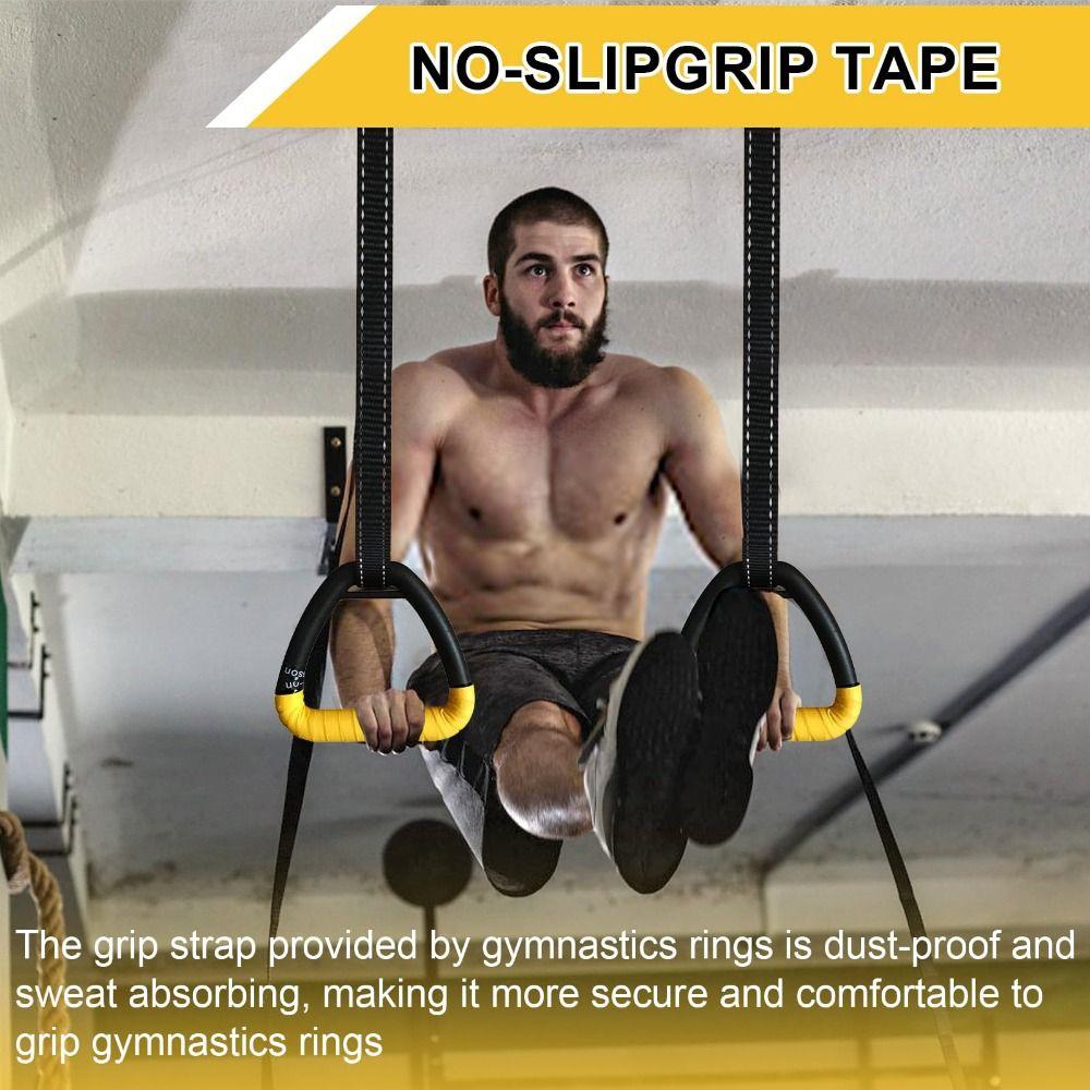 1 Pair No-Punch Pull-up Gymnastic Rings Anti-slip Fitness Equipment Premium Gymnastic Rings  Gym