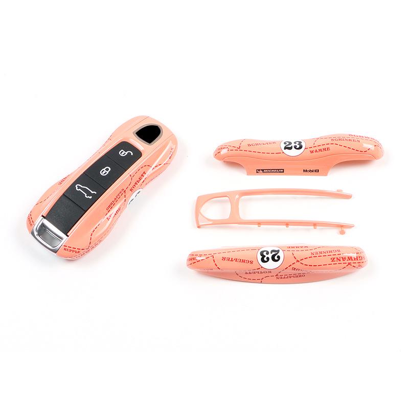 Suitable for Porsche Pink Pig Key Shell New Cayenne, Panamera, MACAN, 718 Car Key Shell & Pendant