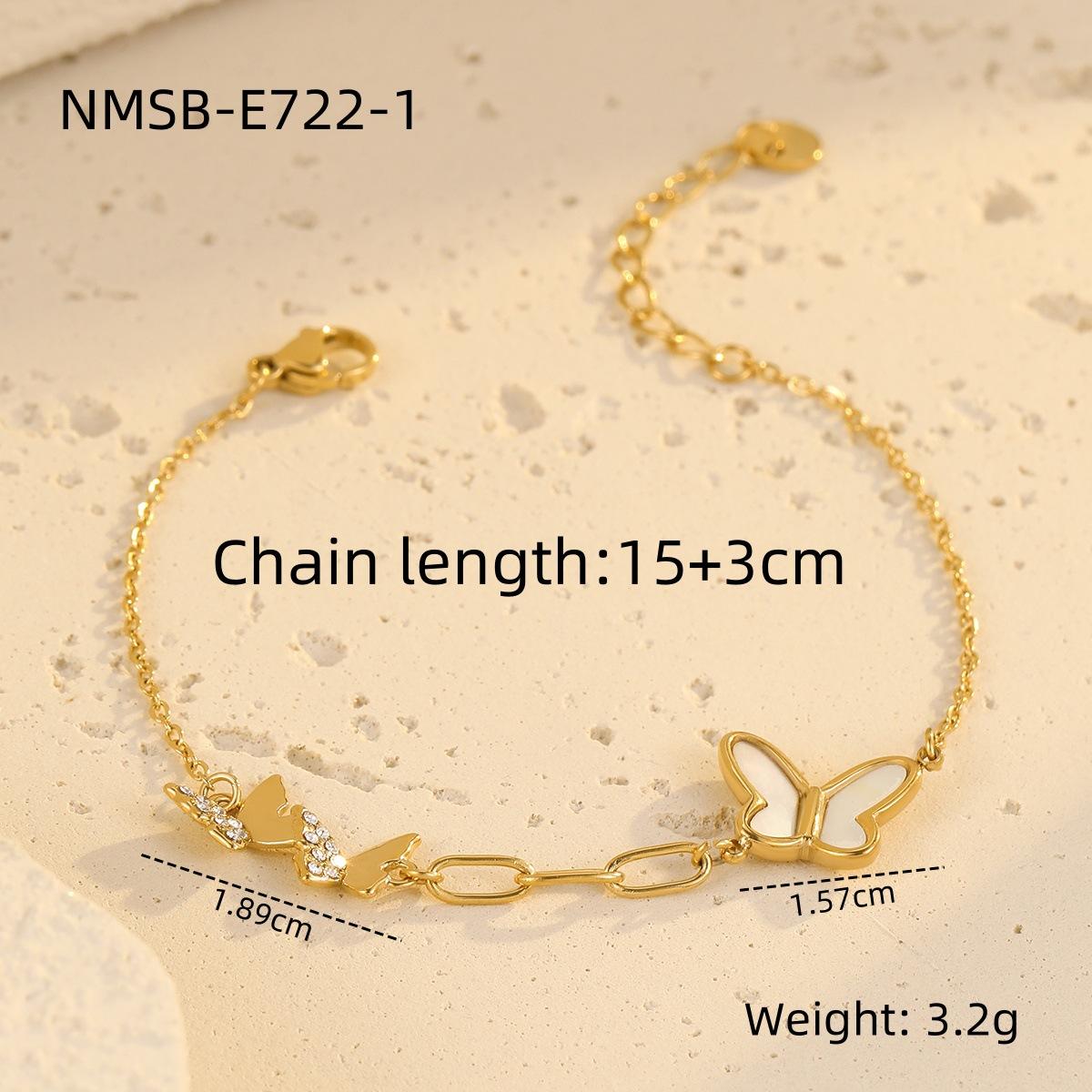 GEMCHIC Women s Titanium Steel Butterfly Shell Bracelet Luxury Rhinestone Stainless Steel Hand Jewelry