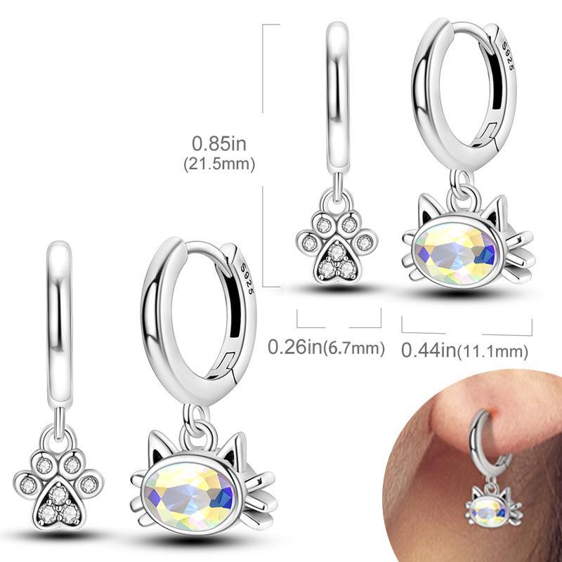 New Women Earrings Original 925 Silver Hoop Earrings Engagement Wedding Birthday Drop Earring Women Jewelry Gifts