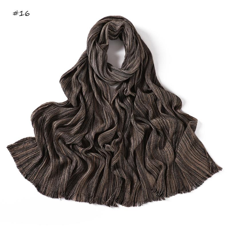 Neuankunft Damen Muslimischer Schal Schals Einfarbiges Kopftuch Wickeltücher Große Größe Einfaches Knitter-Viskose Hijab Islamischer Turban Kopfbänder Foulard