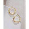 1 Pair Luxury Metal Round Circle Hoop Earrings, Simple & Elegant Design for Women Everyday Wear