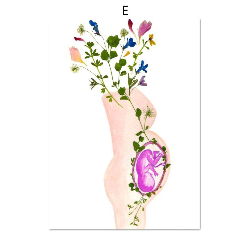 Human Anatomy Poster Breastfeeding Lung Stethoscope Embossed Wall Art Canvas Painting Abstract Anatomy Medical Room Decoration