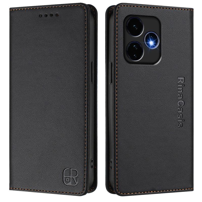 

Роскошный кожаный чехол для T-Mobile Revvl 6 Pro 5G/Revvl 6/Revvl 7/Revvl 7 Pro RFID-блокировка слота для карт Магнитная подставка для притяжения Ударопрочный откидной чехол T-Mobile Revvl 7 Pro чёрный