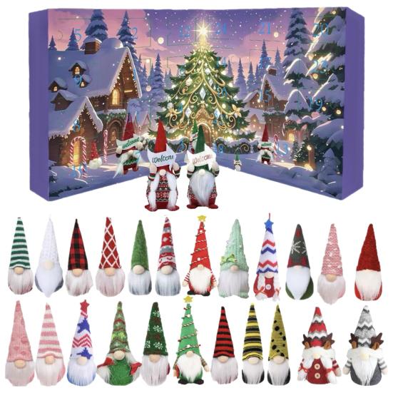 2025 Christmas Gnome Advent Calendar 24 Days Countdown To Christmas Ornament with 24 Collectible Dwarf Dolls for Boys Girls Adults