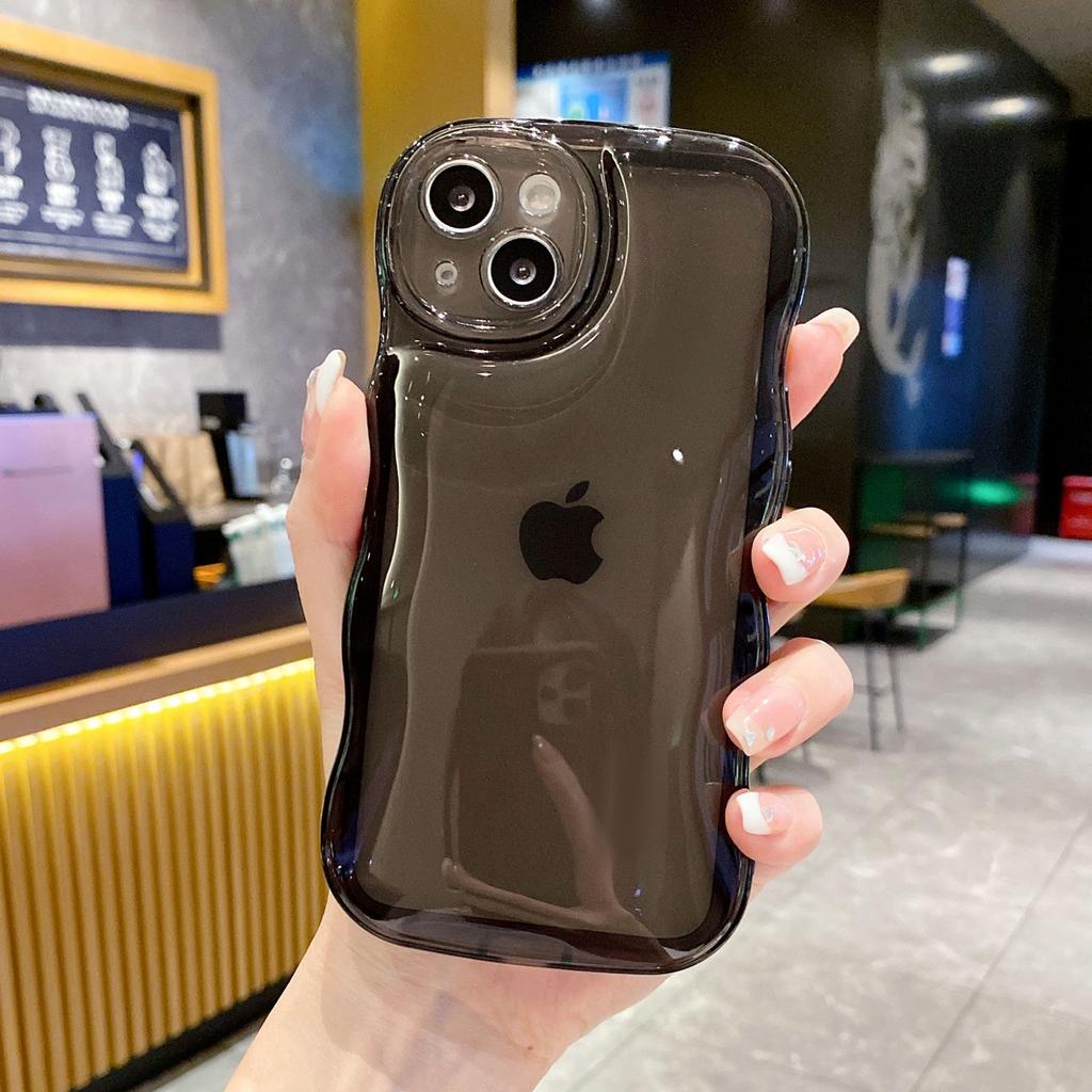 Applicable To IPhone15 Transparent Protective Case Apple 11 Wave Air Cushion Mobile Phone Case 14 Bubble Anti Fall 12 All Inclusive 16
