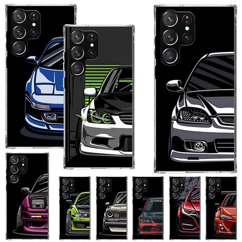 JDM Tokyo Drift Sports Car Male Men Phone Case For Samsung Galaxy S25 S24 S23 Ultra S22 Plus S21 S20 FE S10 + S25Ultra S24U Soft