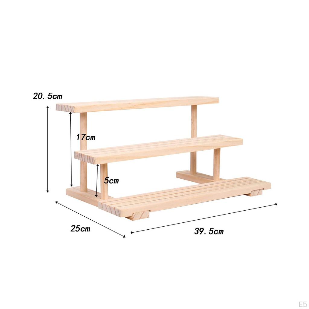 Holz Display Erhöhung Schmuck Organizer Ständer Aufbewahrung Schreibtisch Sammlerstücke Ständer Vitrine