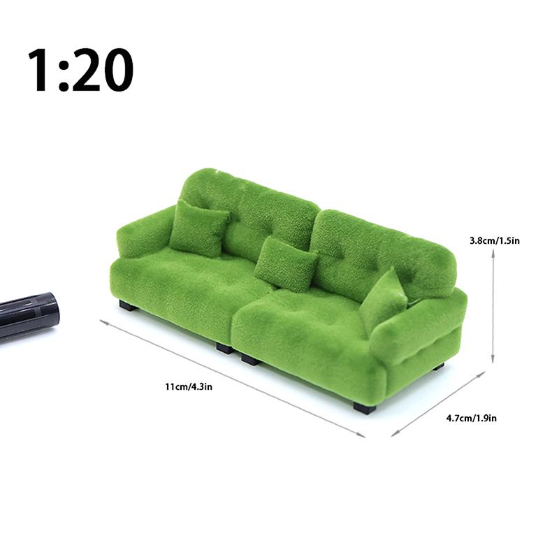 Dollhouse Simulation Flocking Sofa Model Dollhouse Mini Living Room Furniture Decoration Accessories Pretend Play Toys
