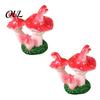 Terrarium Supplies 2 Pcs Mini Mushroom Figurines, Miniature Resin Figures Handmade Fairy Tale Decor for Micro Landscape, Garden, Aquarium, Bonsai