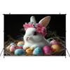 Mocsicka Easter Party Bunny Backdrop Photography Studio Banner Spring Flowers Egg Decors Baby Newborn Portrait Photo Backgrounds
