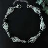 Dark Gothic Silver Color Vampire Bat Black Onyx Bracelets for Women Men Halloween Party Mysterious Comic Convention Jewelry Gift