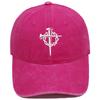 Vintage Washed Crown of Thorns Nail Cross Embroidery Baseball Cap Unisex Adjustable Curved Brim Dad Hat Casual Outdoor Sun Hat