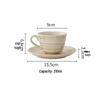 Shangqi Striped Ceramic Coffee Cup and Saucer Set