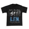 REM Fast Eye Band  European and American Trendy Rock Band Rock Loose High Street Shortsleeved Mens Casual Printed Tshirt