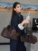 Matte Suede Retro Leather Tote Bag - Women's Large Capacity Shoulder Bag
