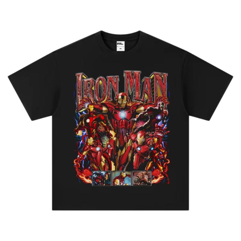 

Iron Man Cotton TShirt Y2K Streetwear Retro Harajuku Casual Fashion Hip Hop Short Sleeve Top for Men Women Techwear XL