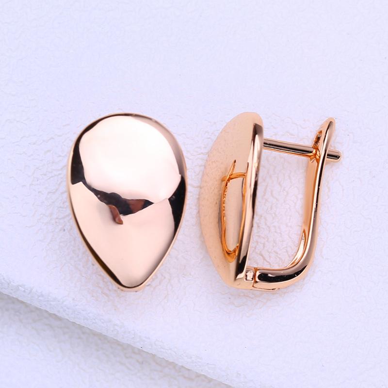 LSOOYH Clip Earrings Rose Gold Color Fashion Earring For Women Geometry Stud Earrings Jewelry